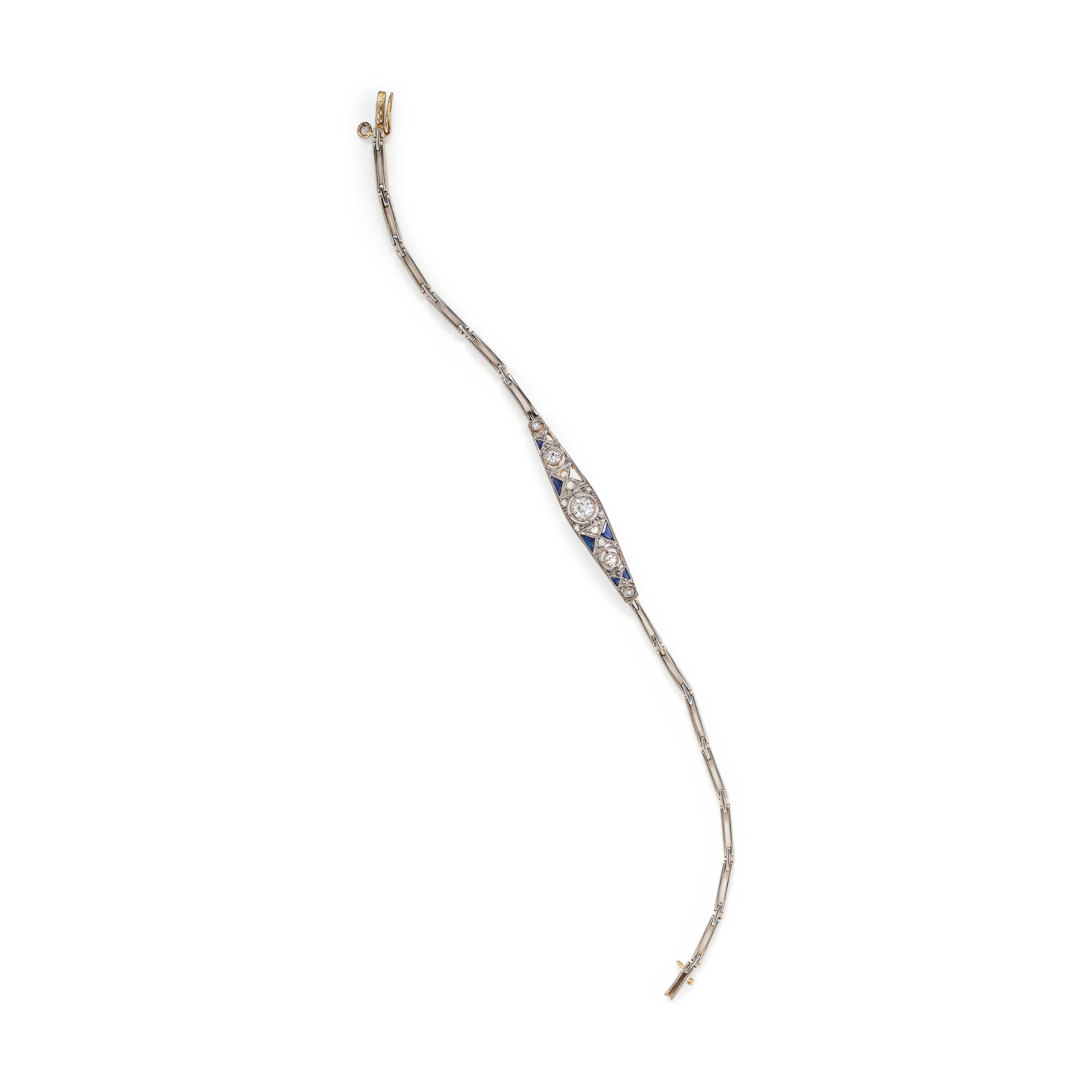 DIAMOND AND SYNTHETIC SAPPHIRE BRACELET