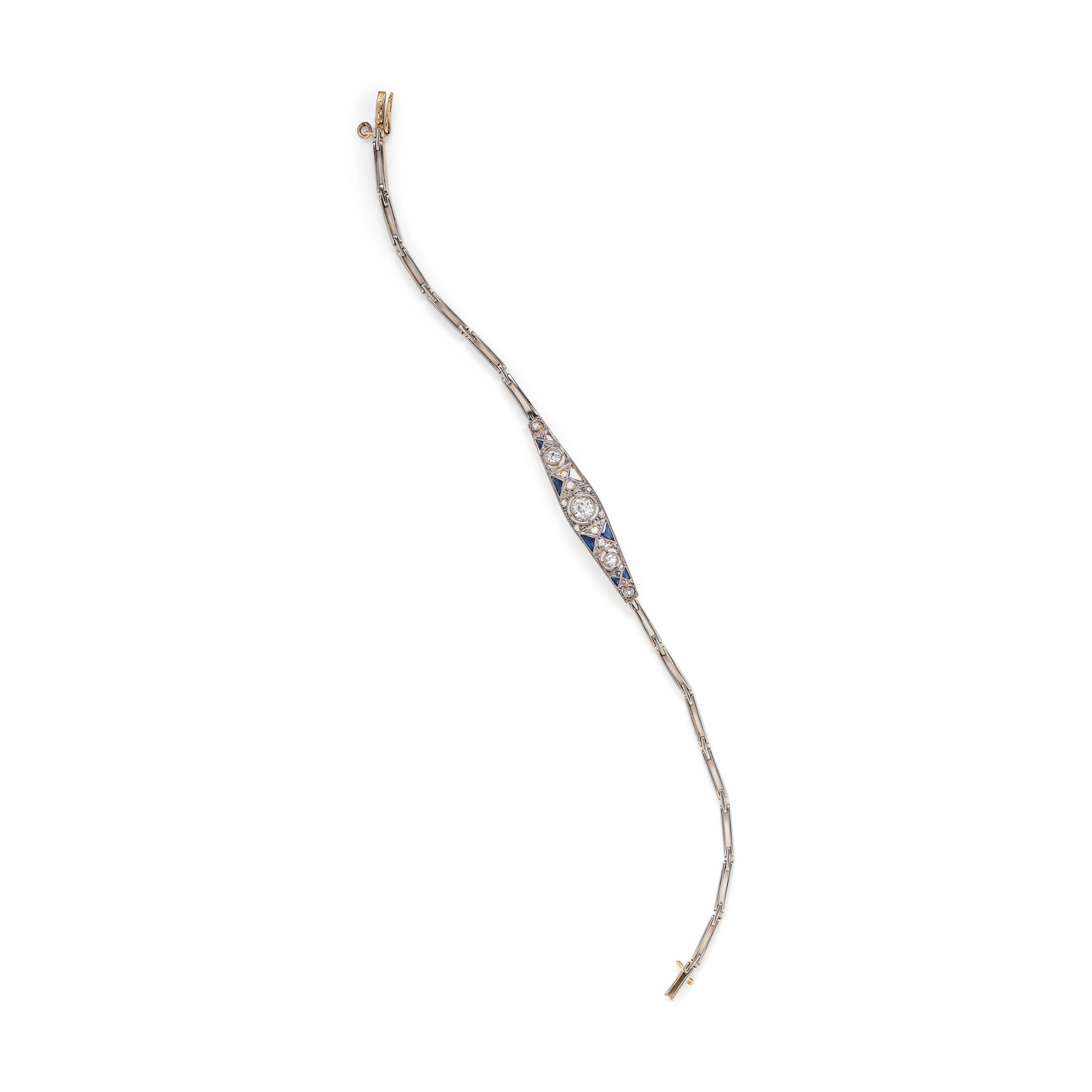 DIAMOND AND SYNTHETIC SAPPHIRE BRACELET