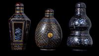 RELEASED TO MUSEUM - Three Chinese Lac Burgauté Snuff Bottles