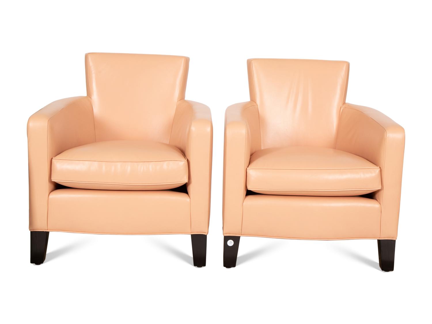 A Set of Four Christian Liaigre Leather Club Chairs