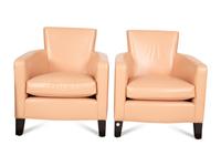 A Set of Four Christian Liaigre Leather Club Chairs