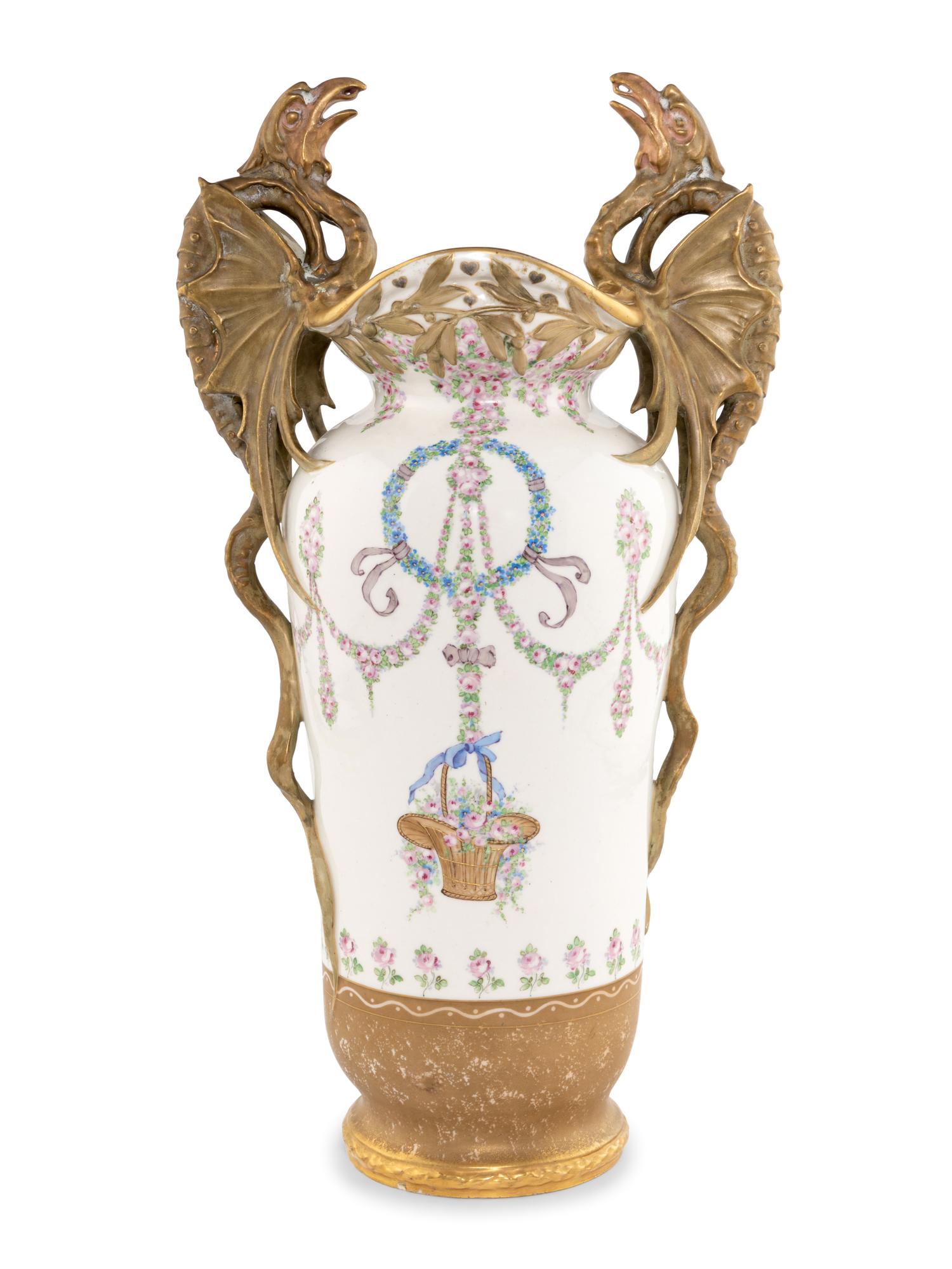 An Amphora (Reissner, Stellmacher and Kessel) Earthenware 'Dragon' Vase