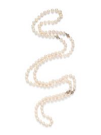CONVERTIBLE CULTURED PEARL AND DIAMOND NECKLACE