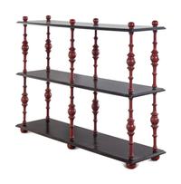 A Pompeian Style Painted and Ebonized Bookcase