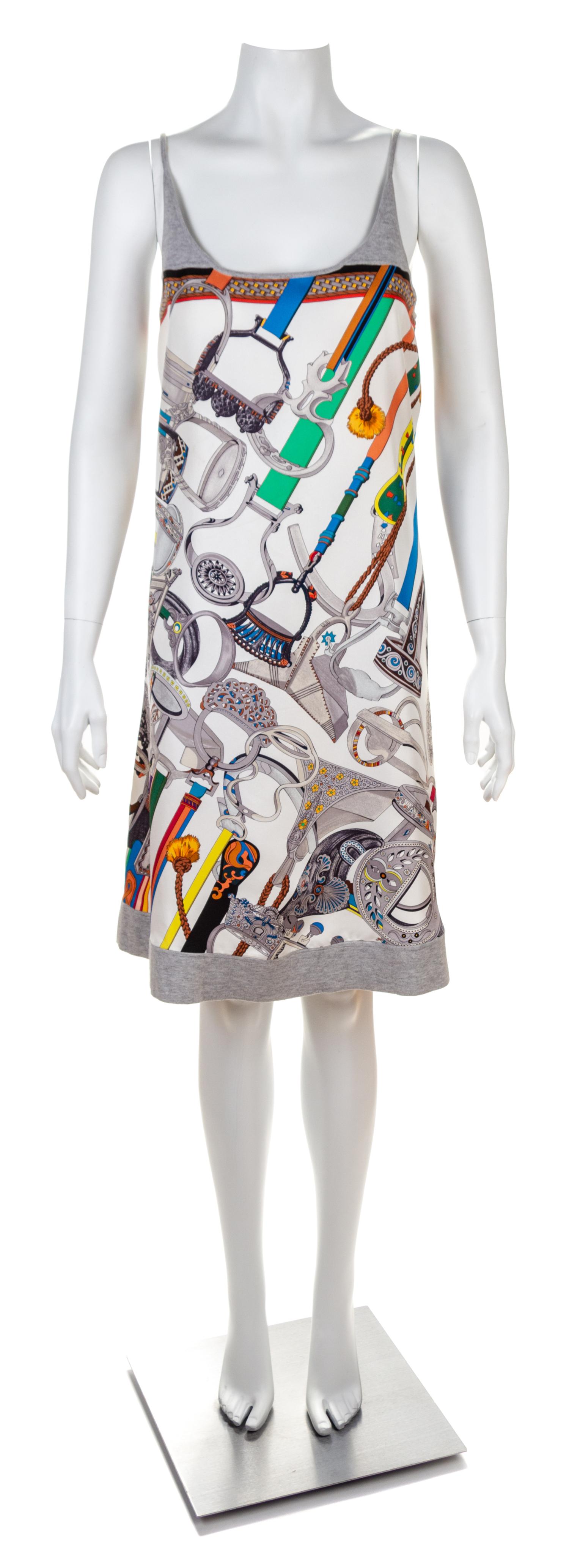 An Hermès Silk Sleeveless Dress, No size.