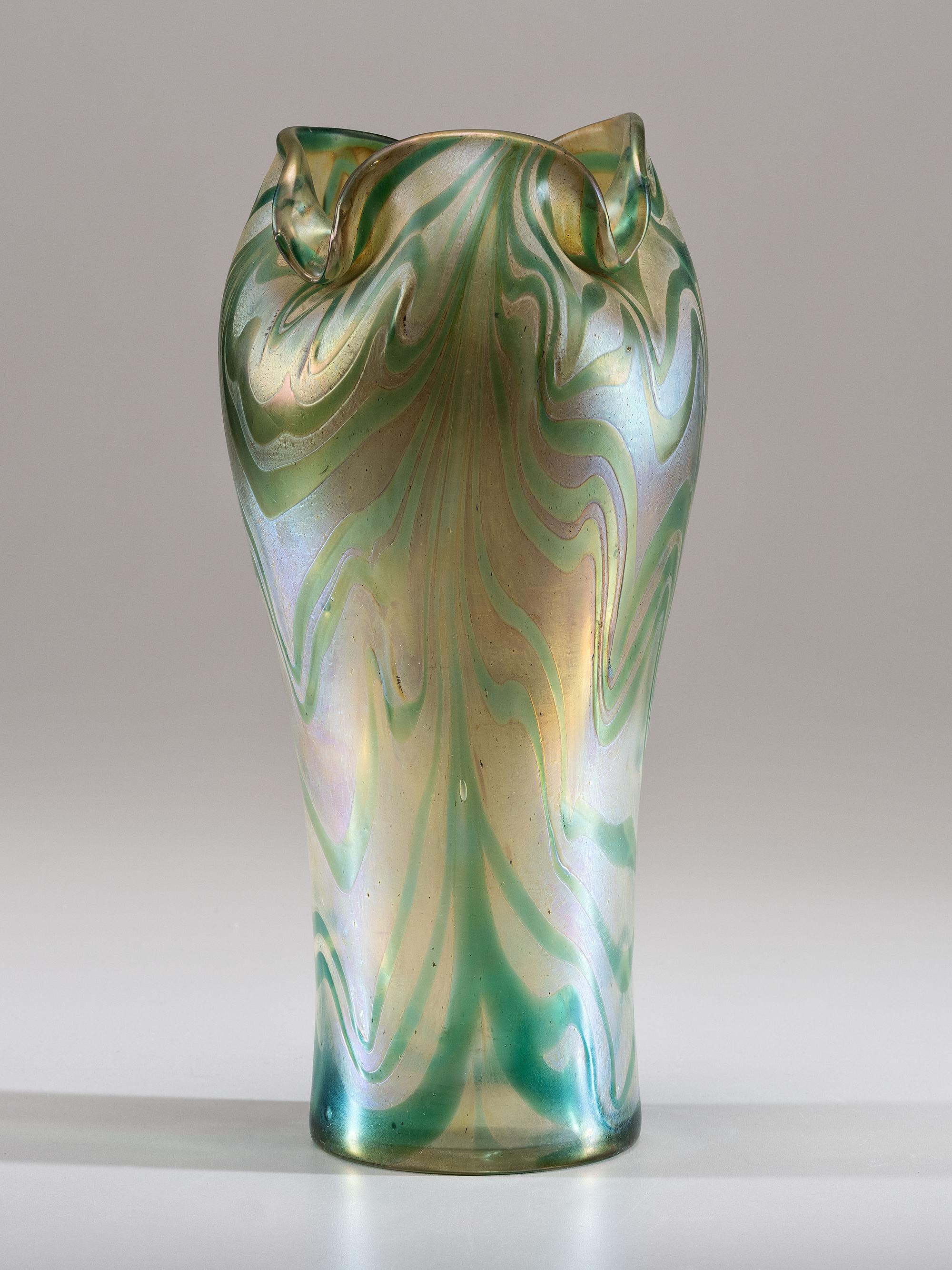 An Iridescent Glass Vase, attributed to Wilhelm Kralik