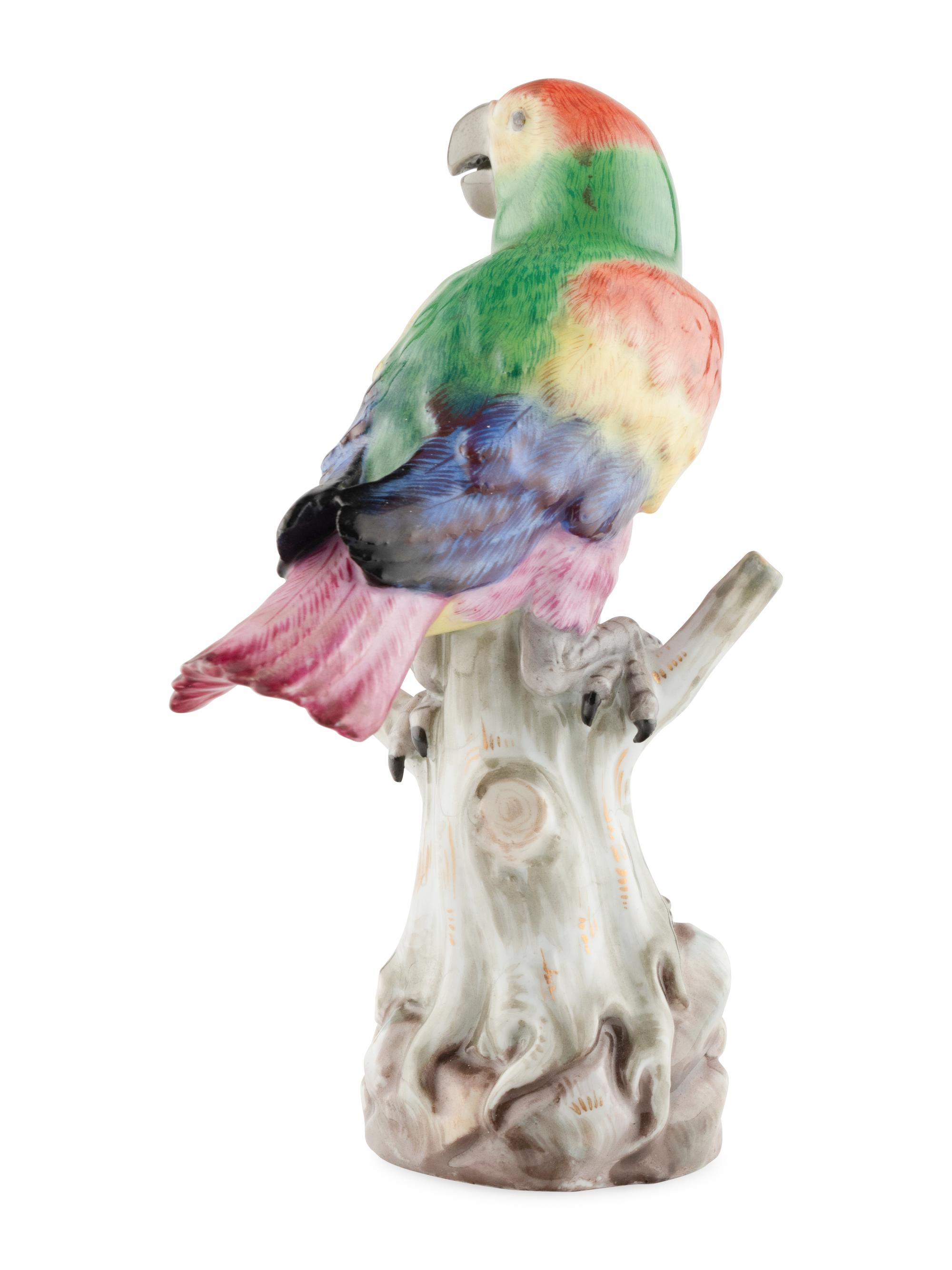 A Meissen Porcelain Figure of a Parrot