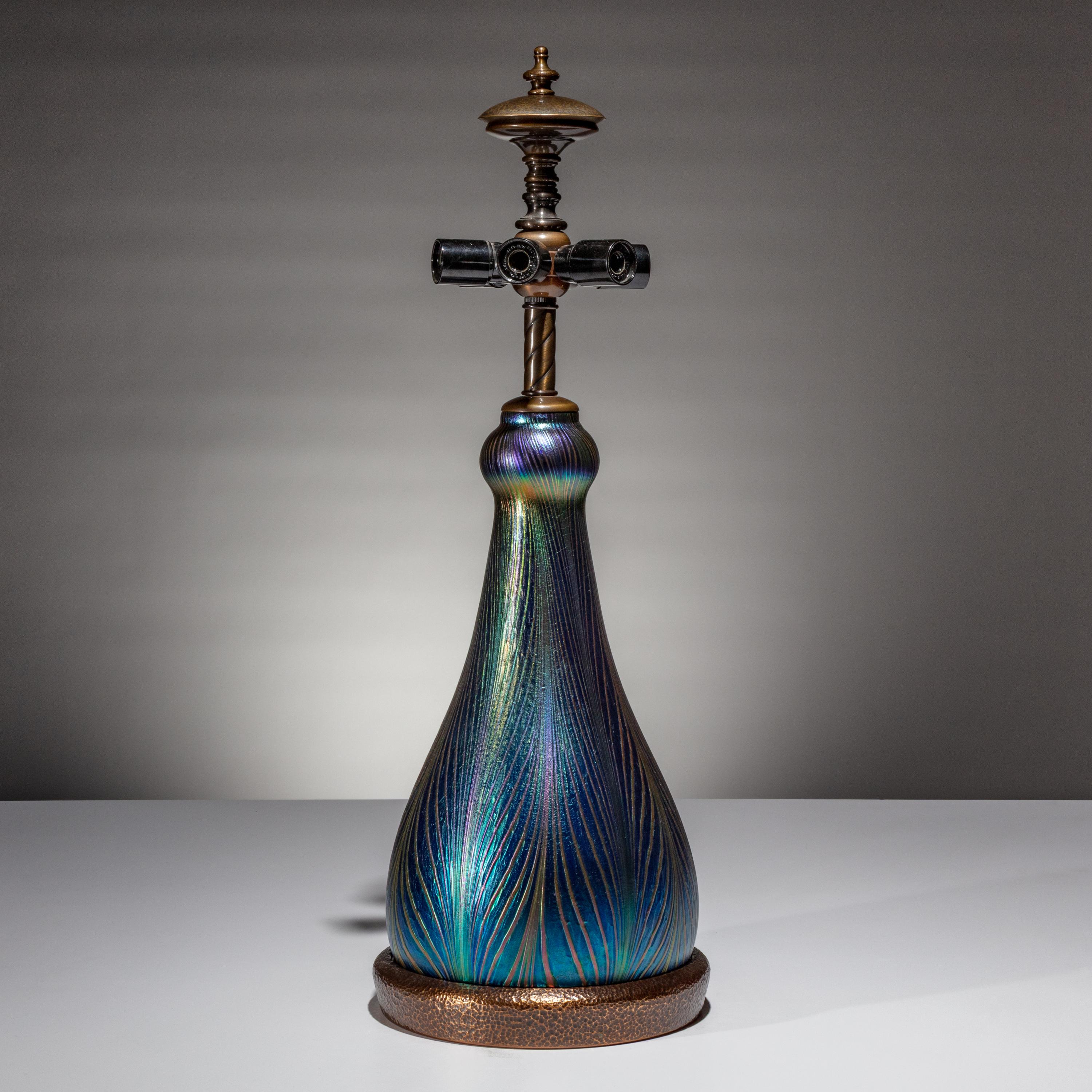 Charles Lotton (American, 1935–2021) — Large Peacock Feather Lamp, 2002