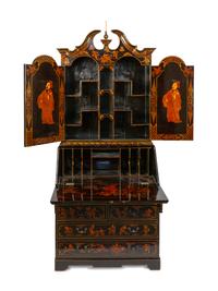 A Georgian Style Chinoiserie-Decorated Secretary
