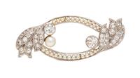 An Art Deco Platinum, Diamond, Pearl and Seed Pearl Brooch, 7.70 dwts.