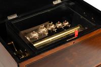 A Swiss Marquetry ‘Bells in Sight’ Cylinder Music Box on Stand
