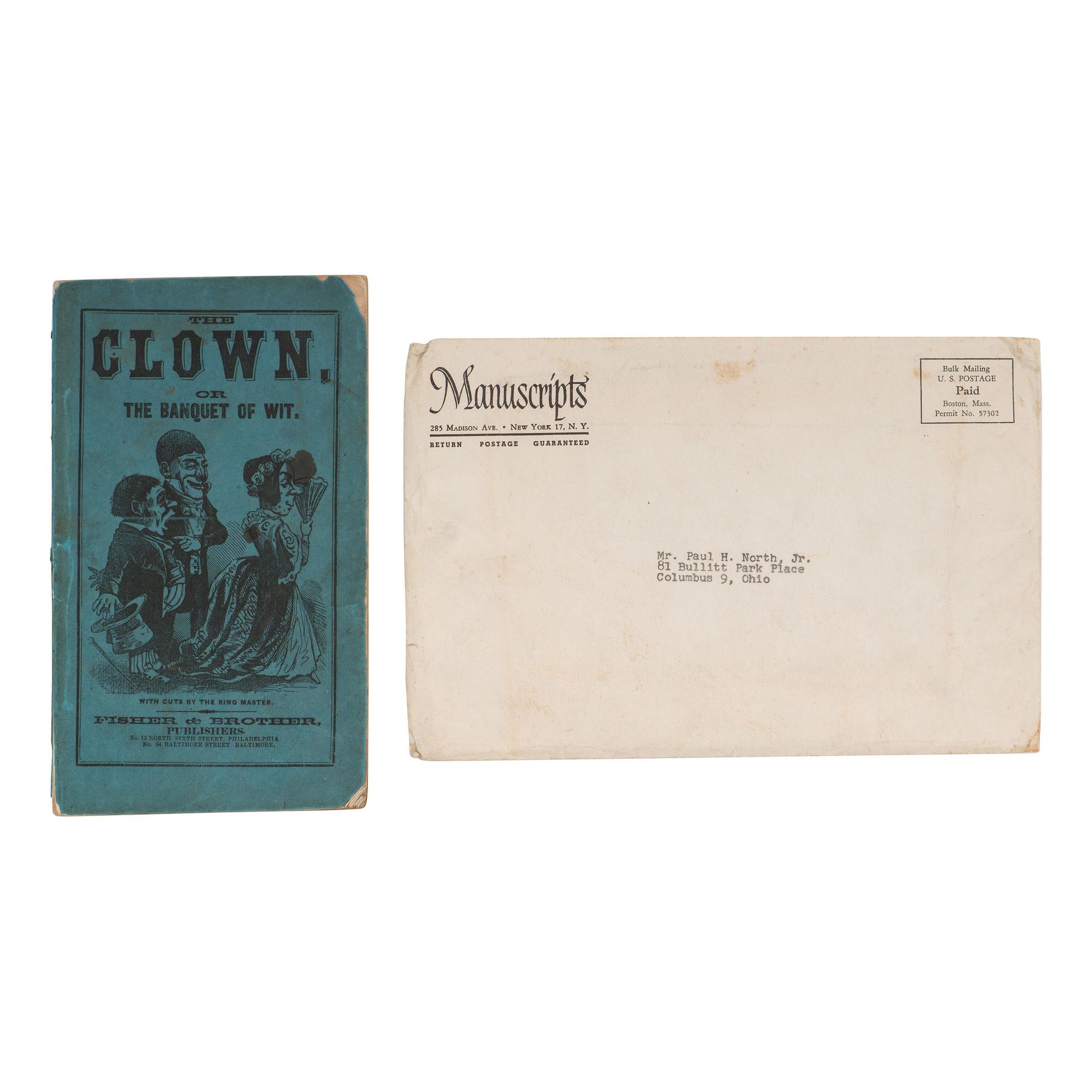 [CALIFORNIA]. ANONYMOUS. The Clown, or the Banquet of Wit with Cuts by the Ring Master. Philadelphia: Fisher & Brother, n.d. [ca 1850].