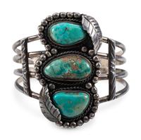 Navajo Silver and Turquoise Cuff Bracelet