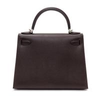 An Hermes Chocolat Epsom Sellier 28cm Kelly Handbag, 11" x 8.5" x 4".
