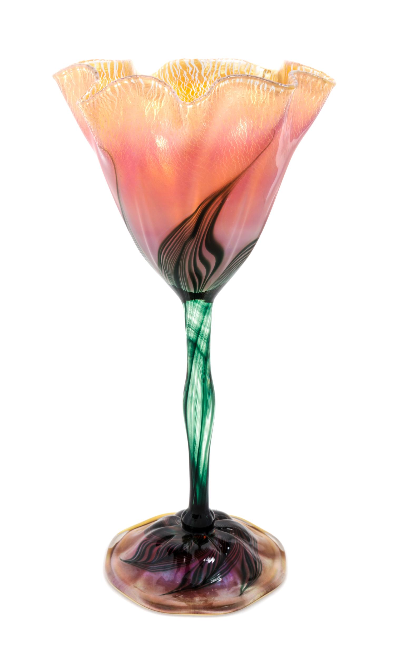 Lundberg Studios, DAVENPORT, CA, 1984, a floriform glass vase