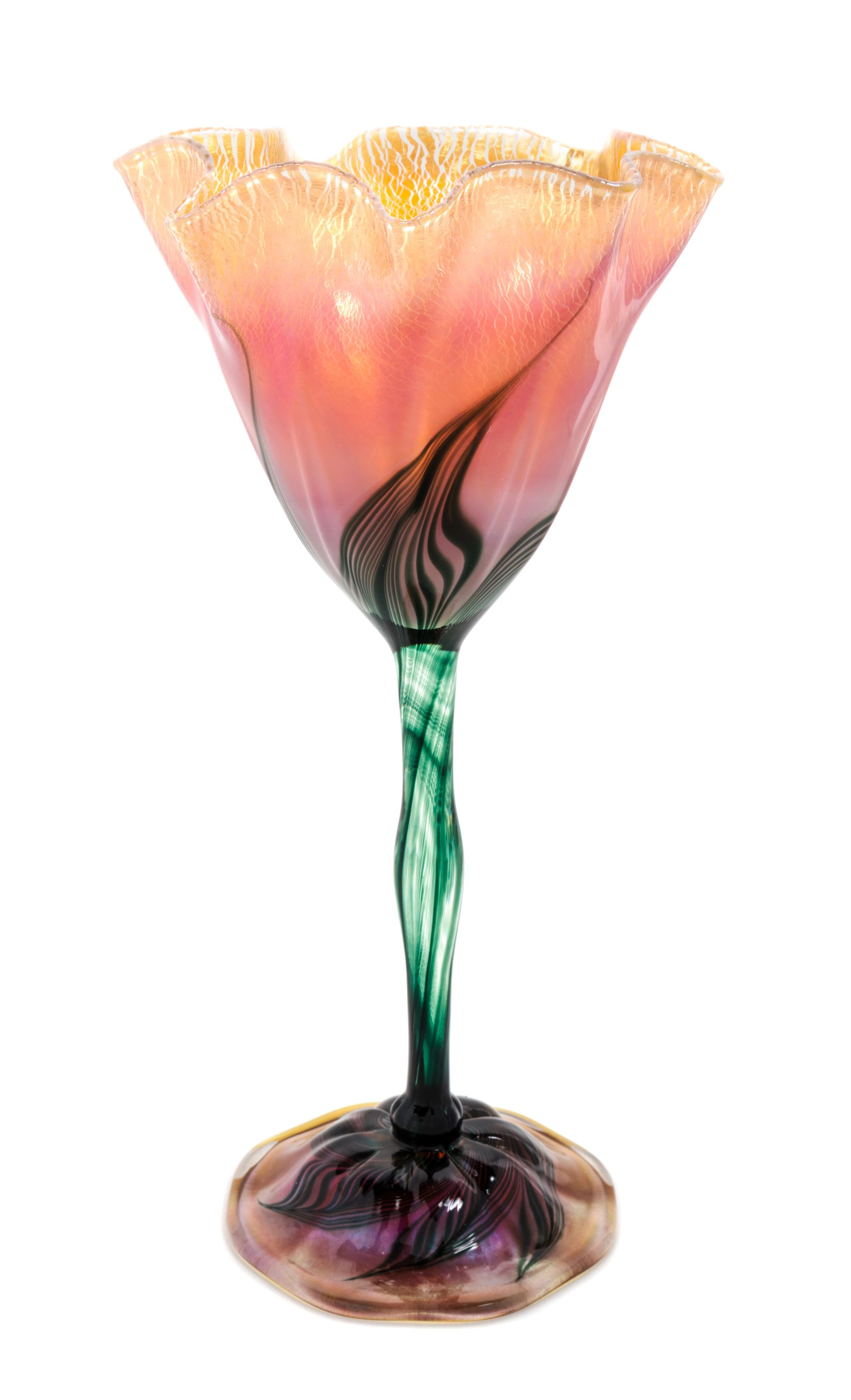Lundberg Studios, DAVENPORT, CA, 1984, a floriform glass vase