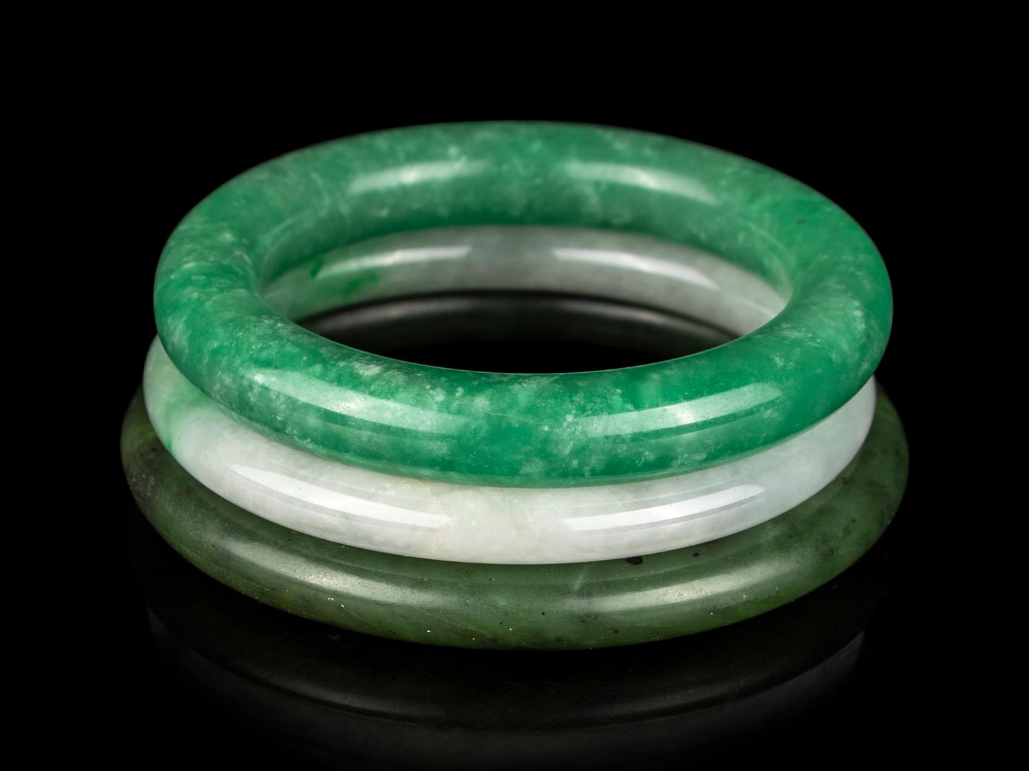 Three Chinese Hardstone Bangles
