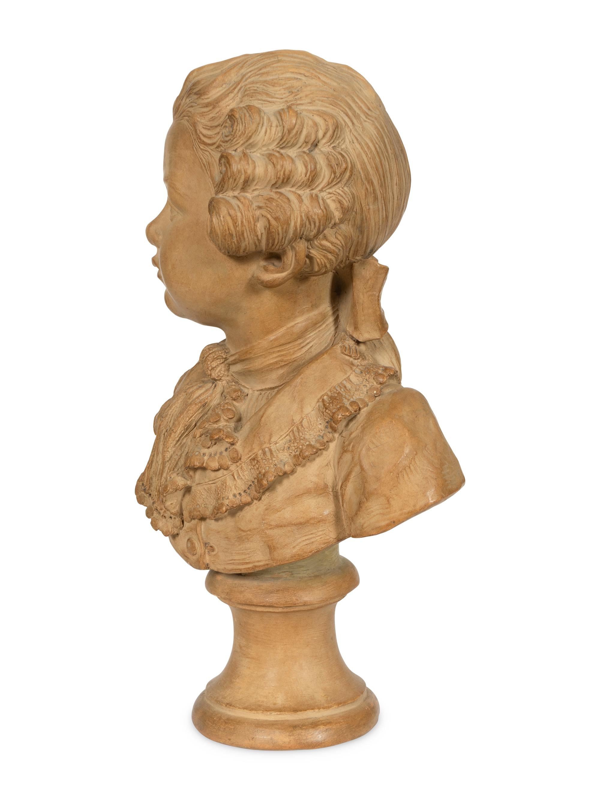 A French Terracotta Bust of a Boy
