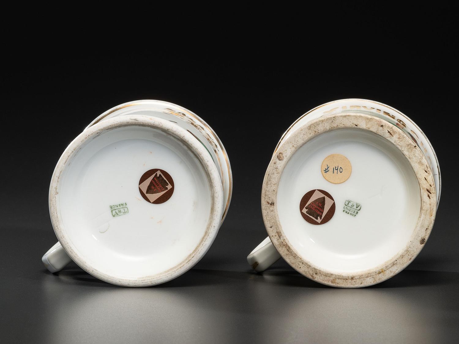 Two Porcelain Occupational Shaving Mugs