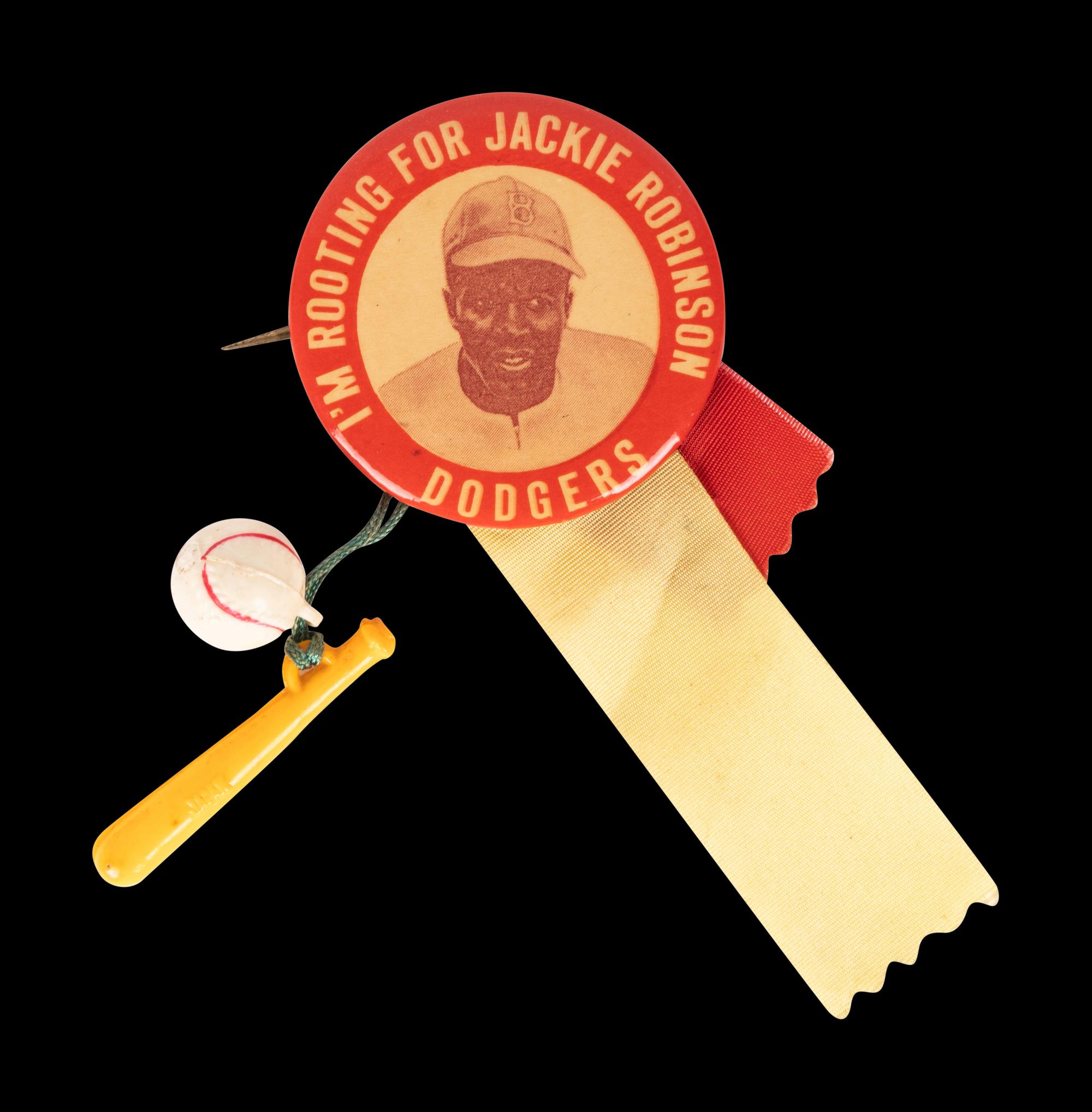A Vintage I'm Rooting For Jackie Robinson Pinback Button,
