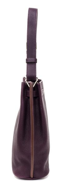 An Hermes Raisin Togo 22cm So-Kelly Handbag, 9" x 11" x 4.5".