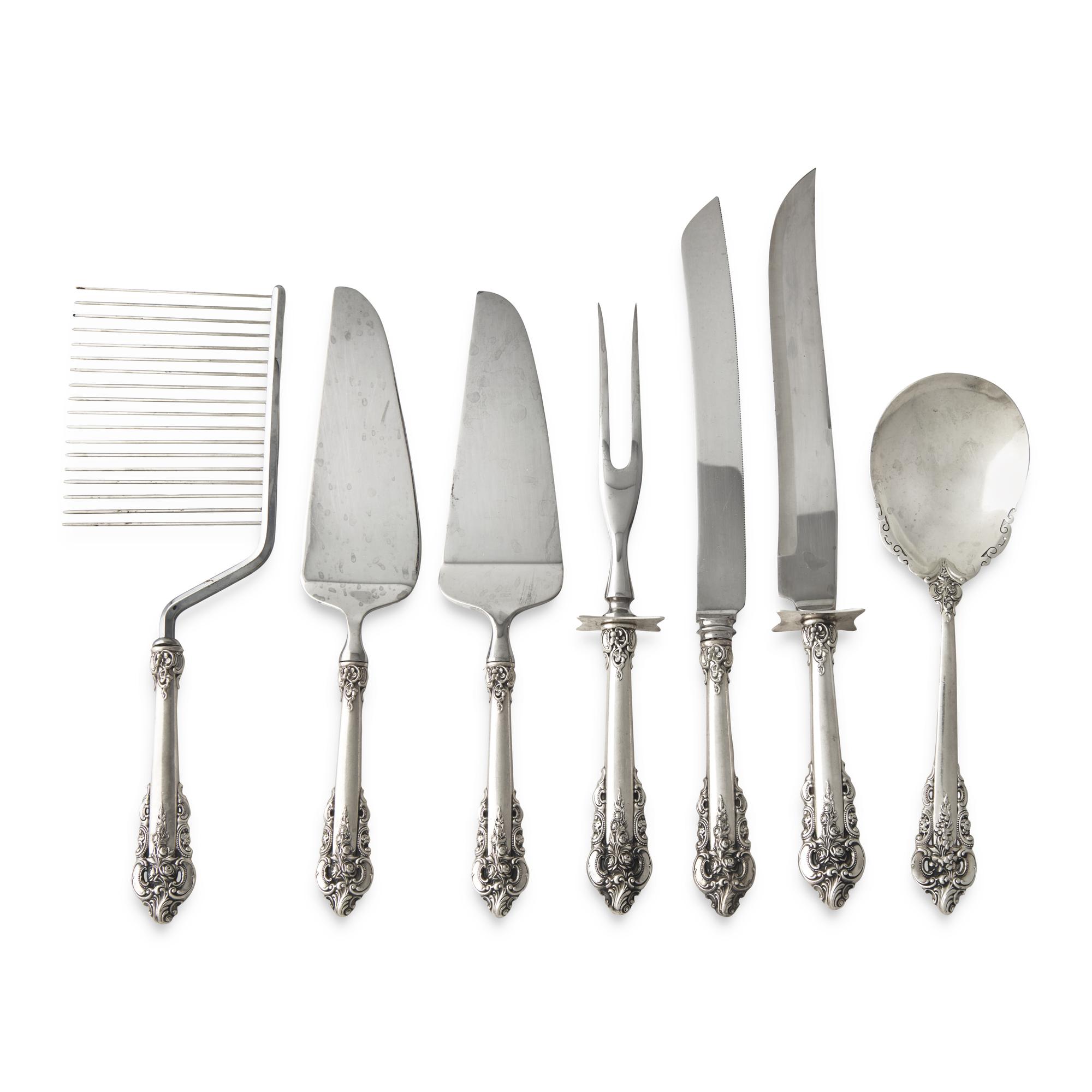 An American Silver Flatware Service – Grand Baroque Pattern, by Wallace