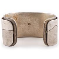 Silver, Jet, Turquoise, and Coral Cuff Bracelet