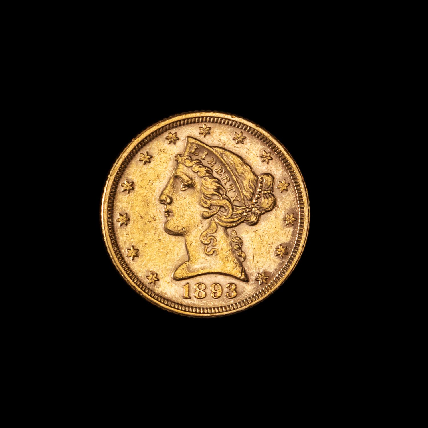 A United States 1893 Liberty Head $5 Gold Coin
