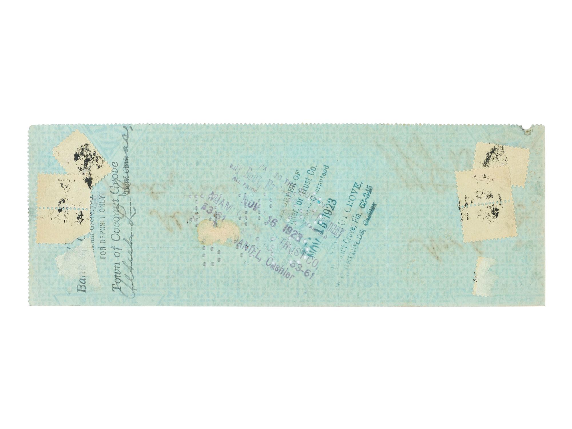 GARFIELD, James A. (1831-1881). Clipped signature from a check with correspondence from Garfield's sons. [ With: ] BRYAN, William Jennings. Signature.