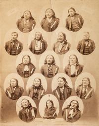 CHOATE, John N. (1848-1902), photographer. Boudoir card featuring Cheyenne student White Buffalo. [Carlisle, PA], ca 1881. [ With: ] 3 mounted photographs featuring chiefs including Red Dog and Boss Sun. Carlisle, PA.