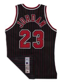 A Michael Jordan Signed Autograph 1996-97 Chicago Bulls Champion Pro Cut Basketball Jersey (Upper Deck Authenticated),
