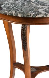 A Biedermeier Style Walnut and Marble Top End Table