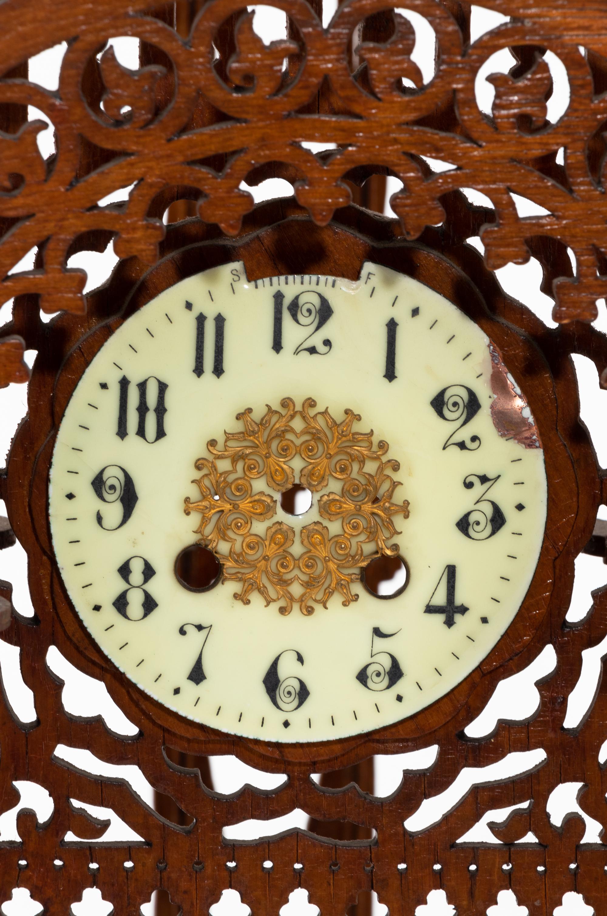 A Tramp Art Architectural Clock