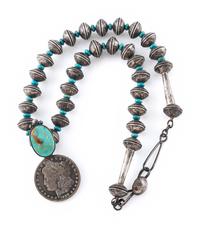 Navajo Coin and Turquosie Necklace