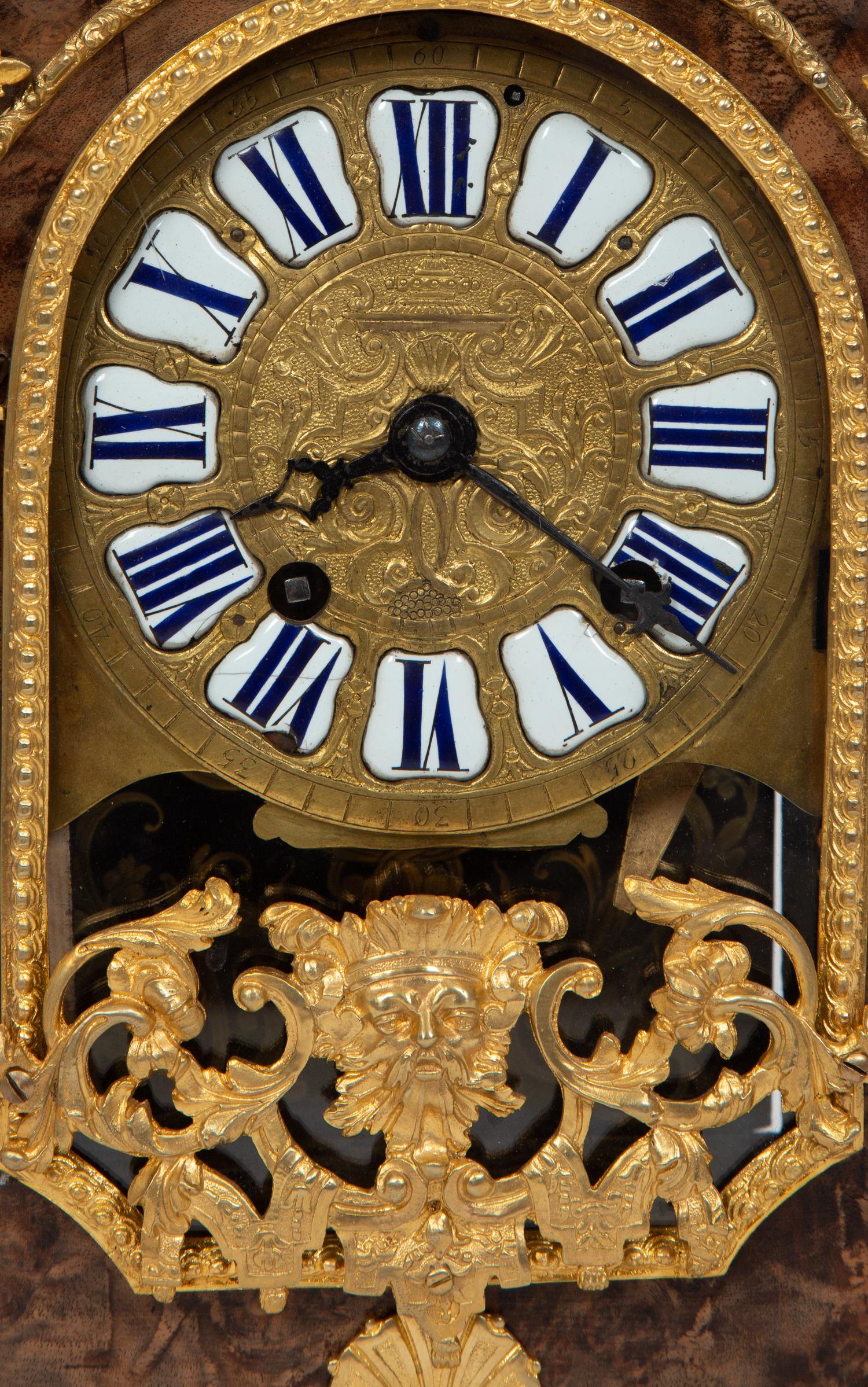A Louis XV Gilt Bronze Mounted Walnut Bracket Clock
