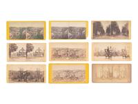[CIVIL WAR]. A group of 9 views of Chambersburg, PA, incl. ruins and bird's eye views.