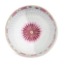 A Chinese Export Porcelain Pink Lotus Punch Bowl