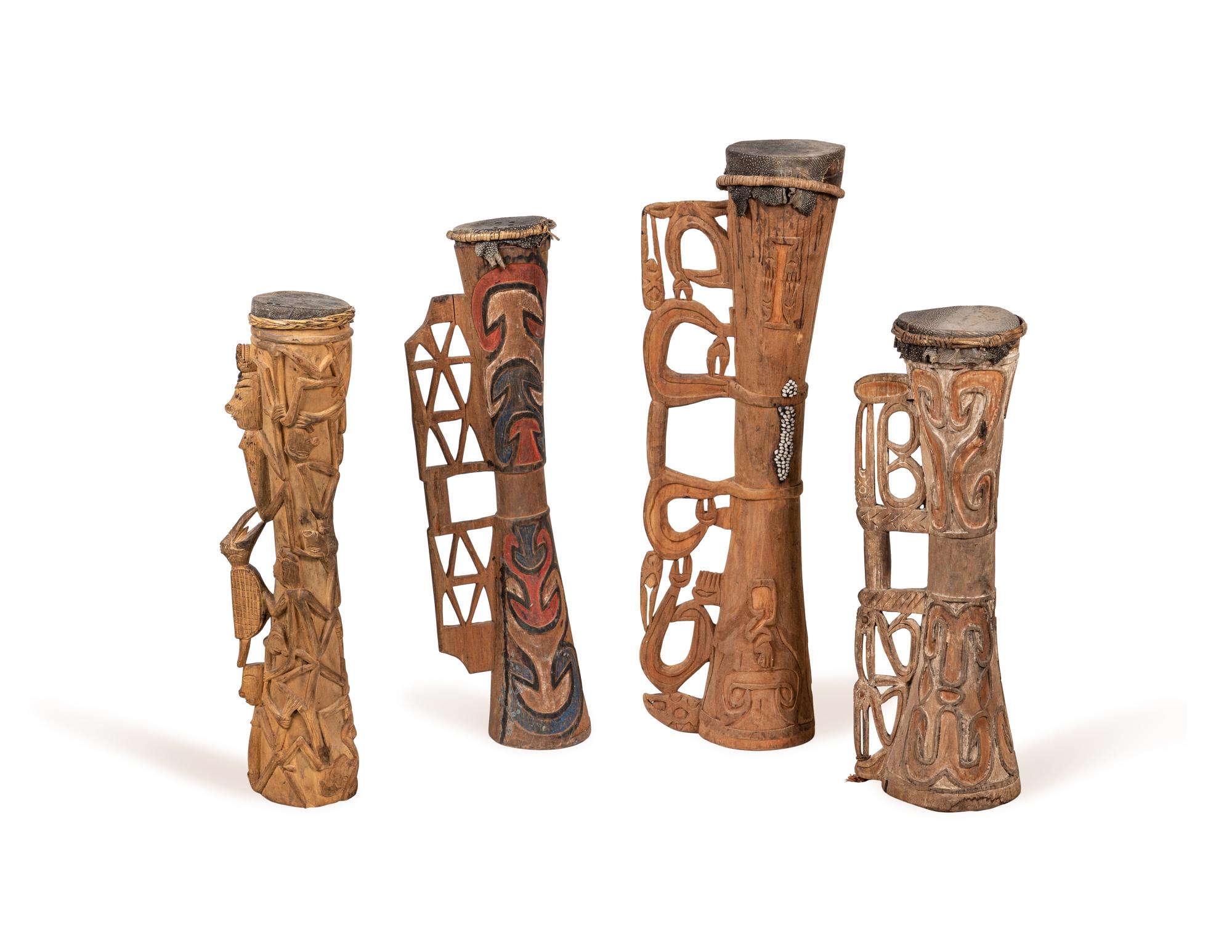 Four Asmat Drums