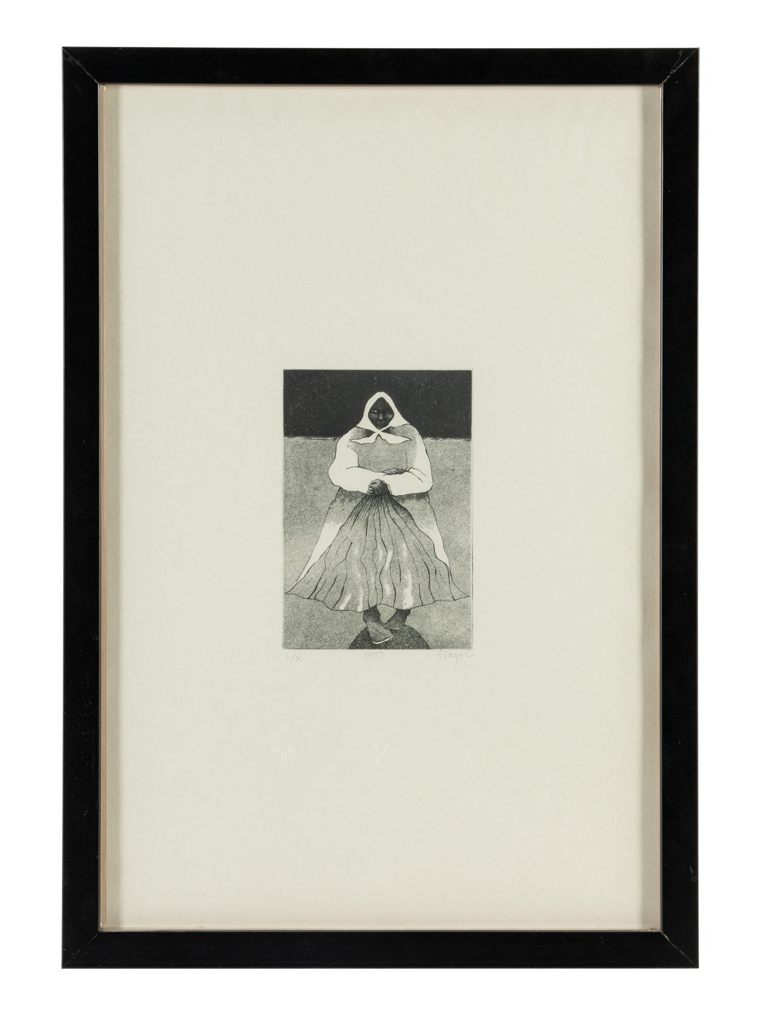 Two Works: Indian with Feather, Printer's Proof and Grandmother, edition I/X, 1977