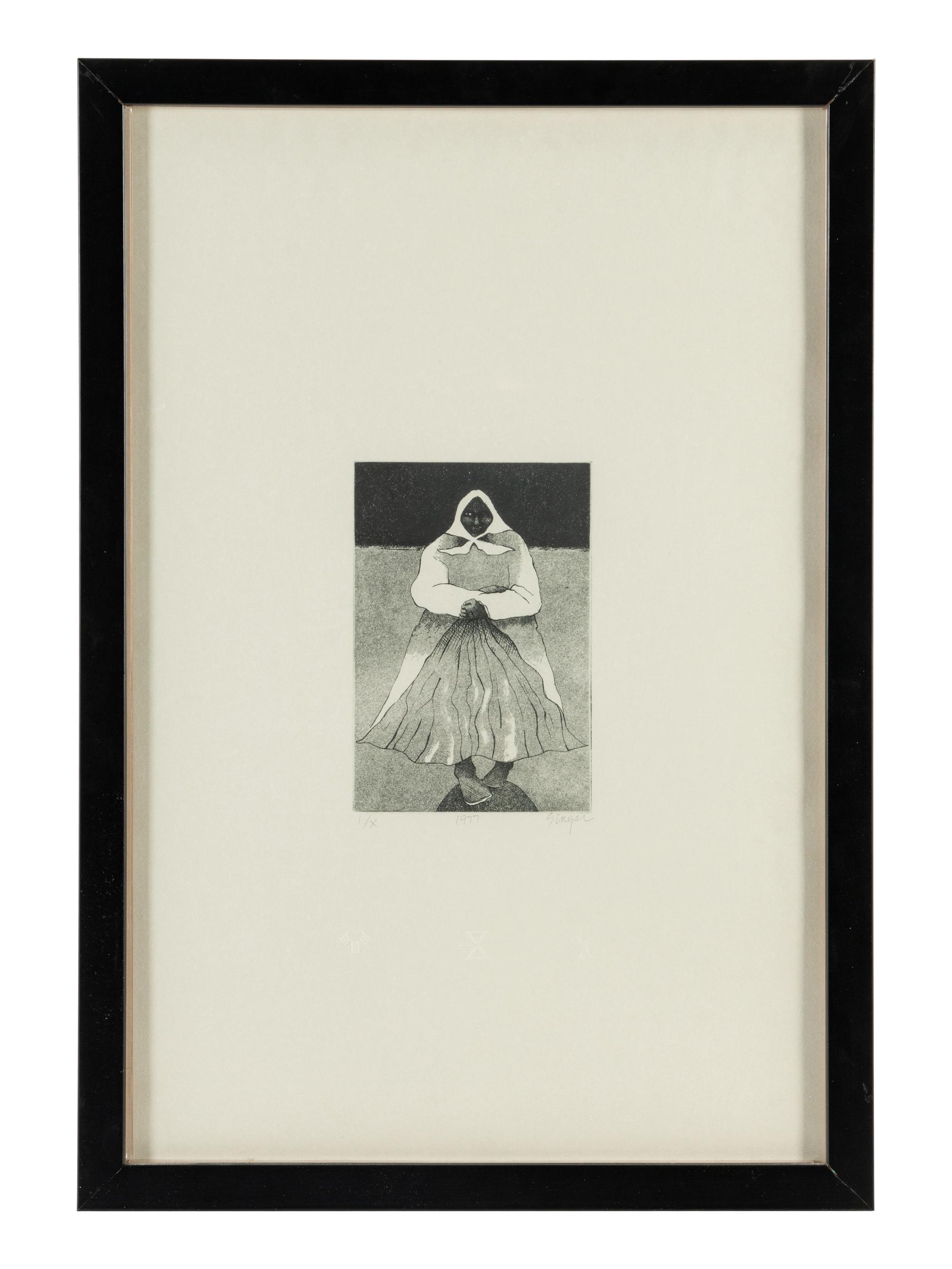 Two Works: Indian with Feather, Printer's Proof and Grandmother, edition I/X, 1977
