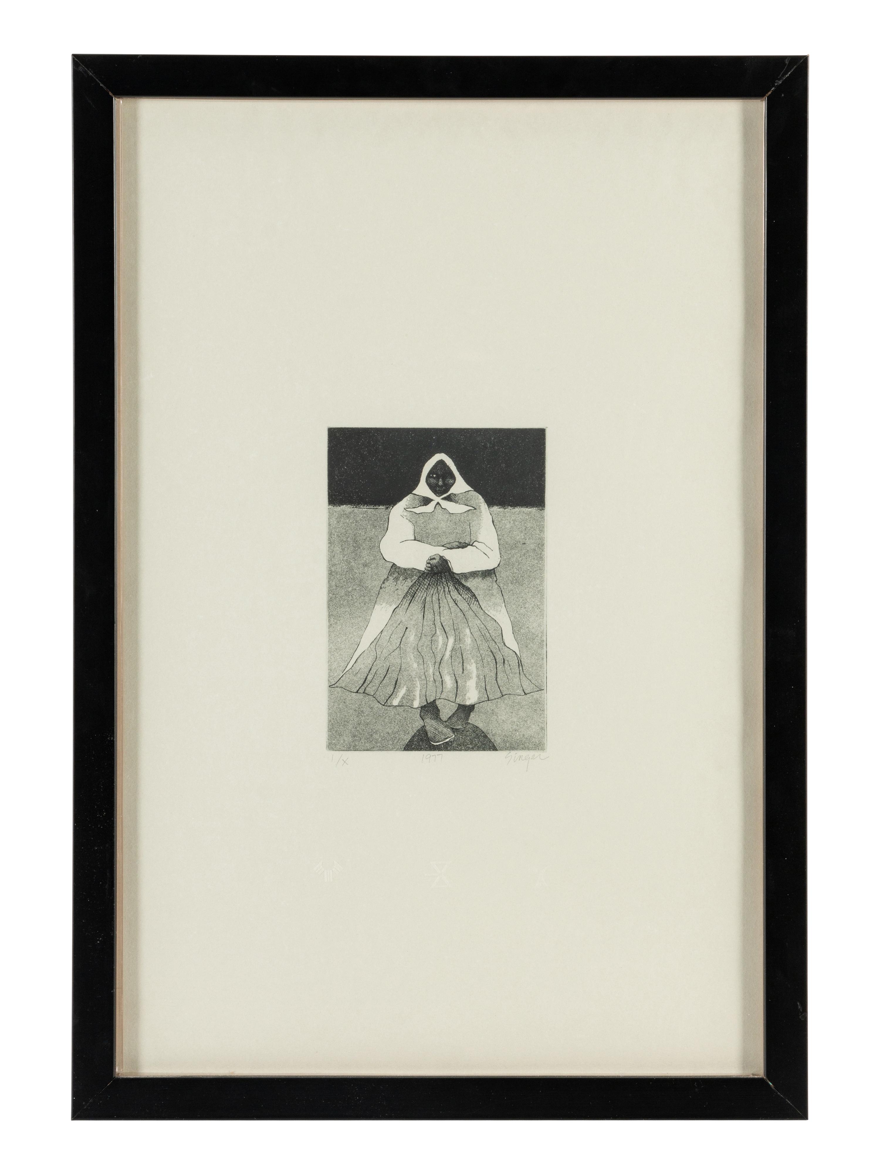 Two Works: Indian with Feather, Printer's Proof and Grandmother, edition I/X, 1977