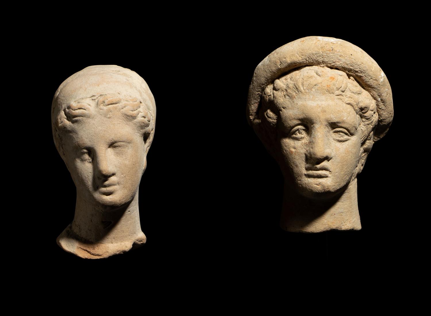Two Hellenistic Terracotta Female Heads