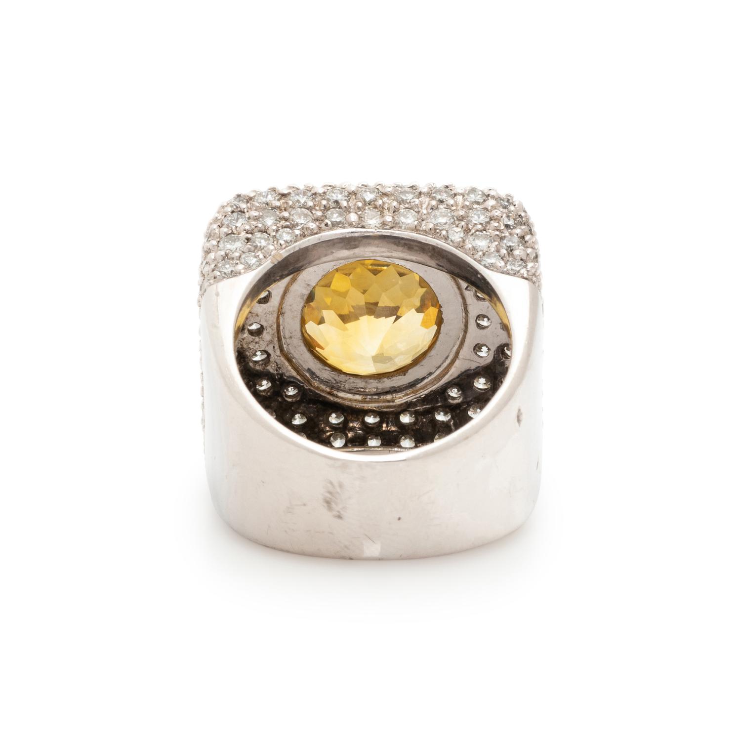 YELLOW SAPPHIRE AND DIAMOND RING
