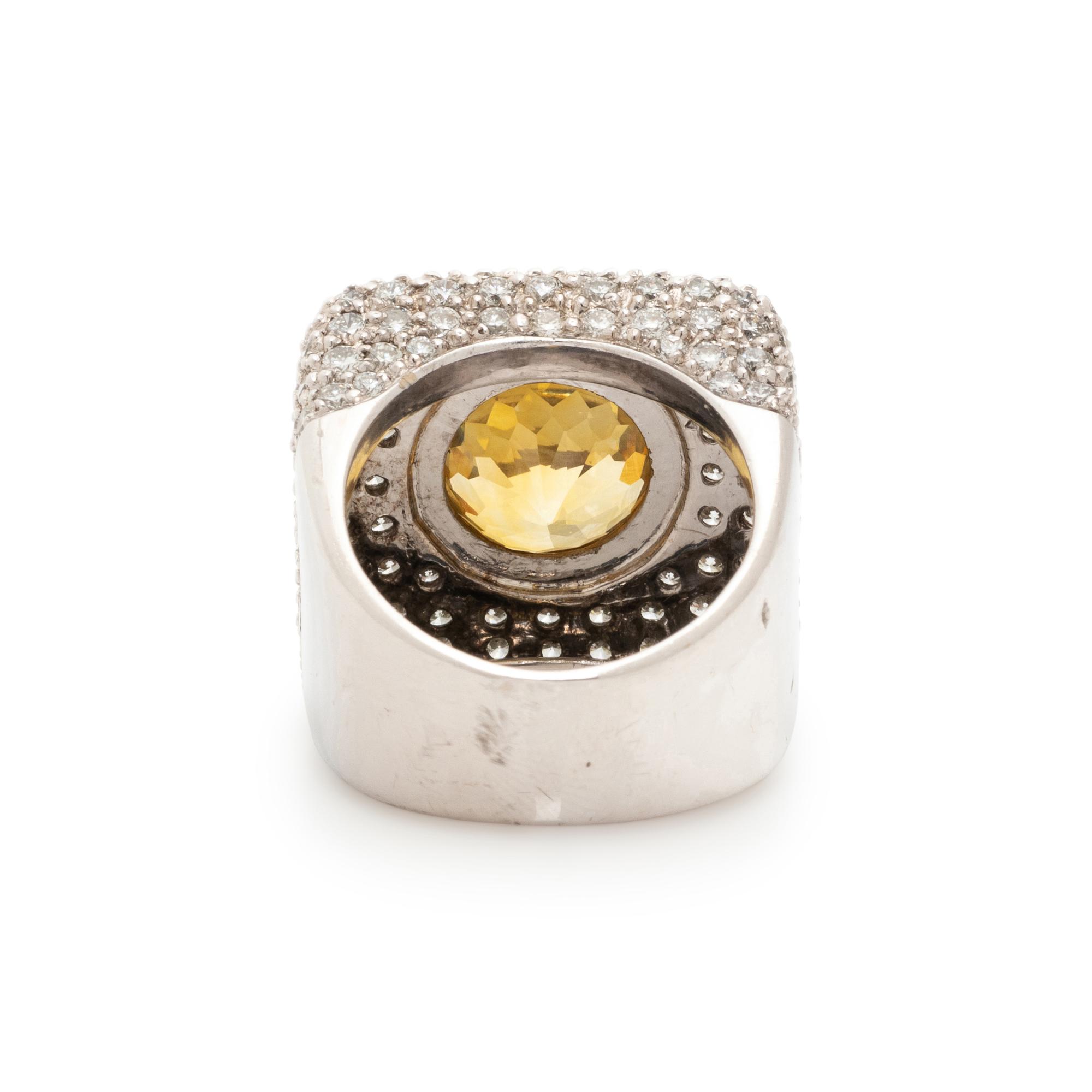 YELLOW SAPPHIRE AND DIAMOND RING