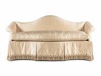 A Custom Silk-Upholstered Camelback Settee