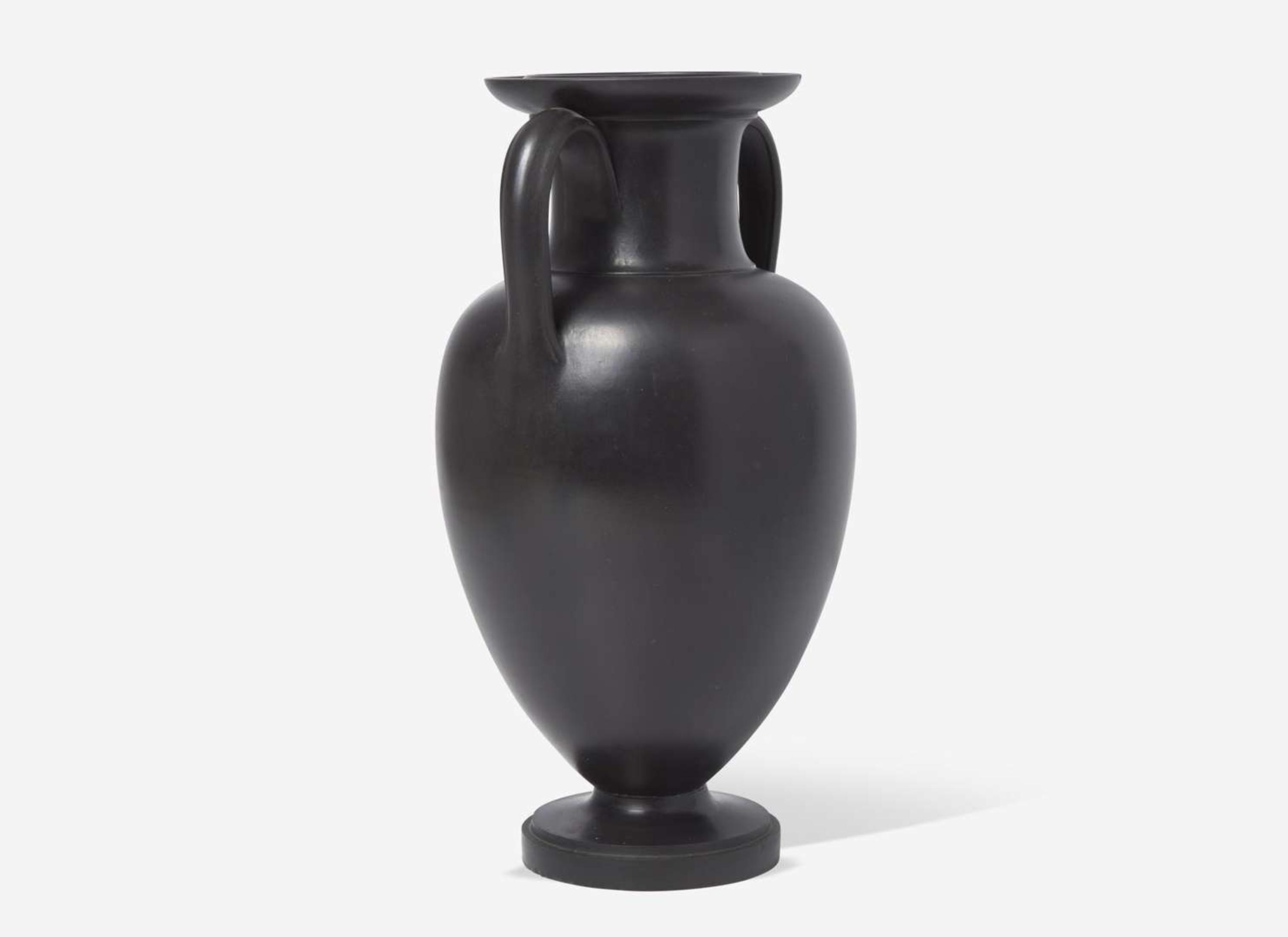 A Large Wedgwood Black Basalt Handled Vase, UK, early 19th century