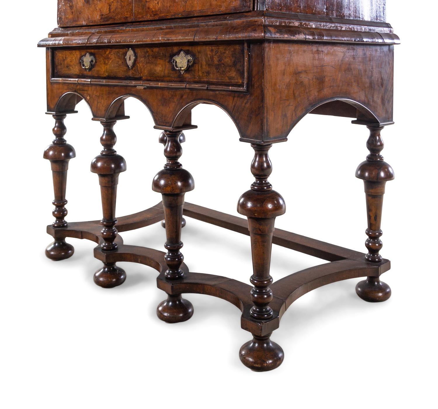 A William and Mary Walnut Chest on Stand