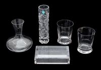 A Group of Five Crystal Articles by Tiffany & Co. Height of tallest 8 inches. — 20TH CENTURY