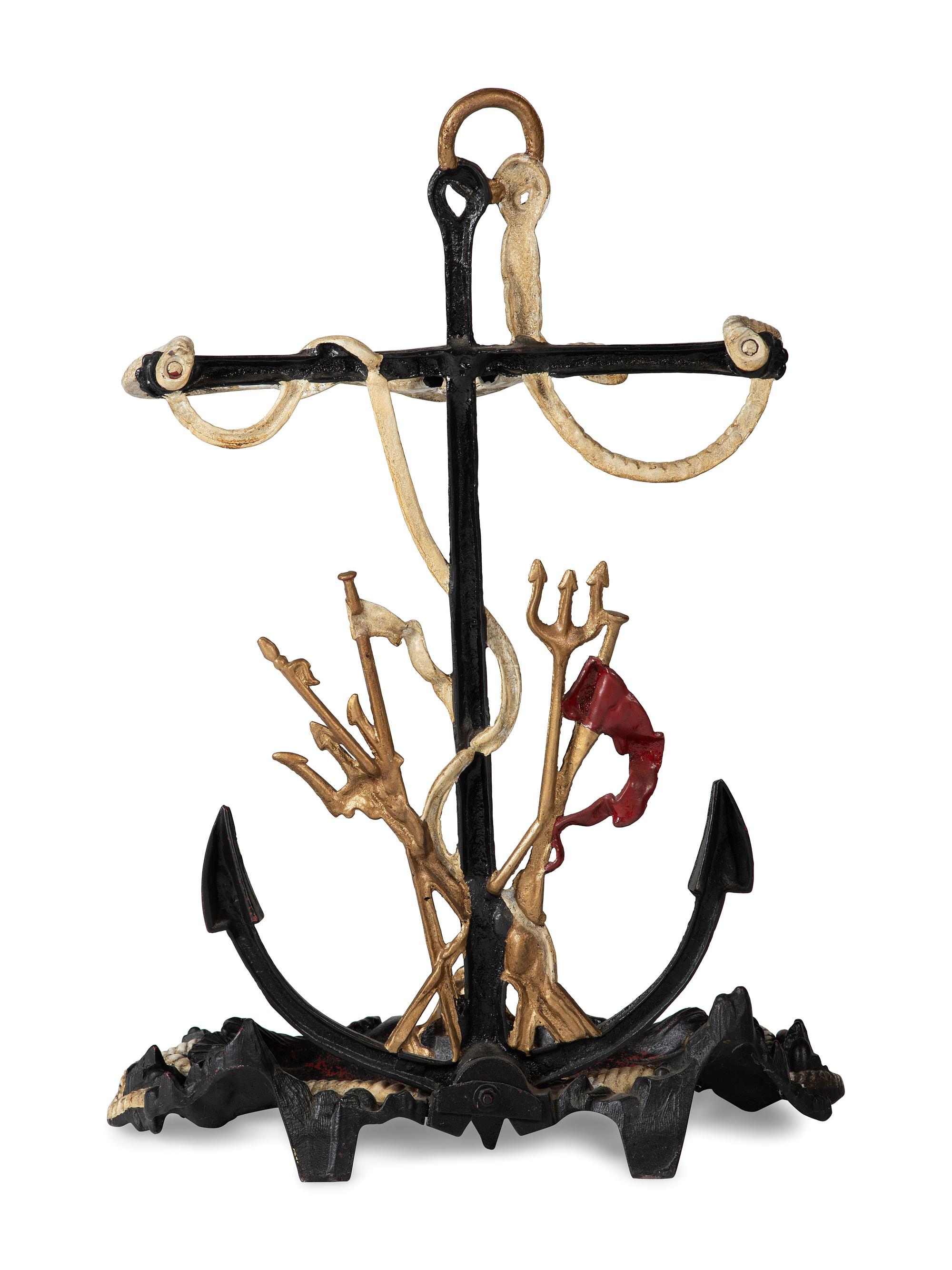 A Painted Cast Iron Nautical Umbrella Stand
