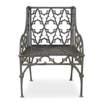 Gothic Revival black-painted cast iron armchair 19th century